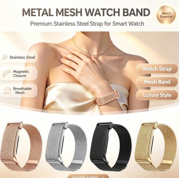Stainless Mesh Band - Stainless Steel Milanese Metal Mesh Watch