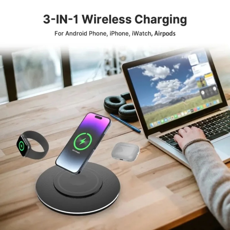 Wireless Charger Watch - Compact 15W 3 In 1 Wireless