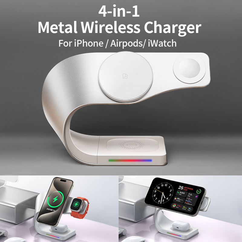 Metal Shell 4 in 1 Wireless Ch - đánh giá và giá Wireless Charger Watch
