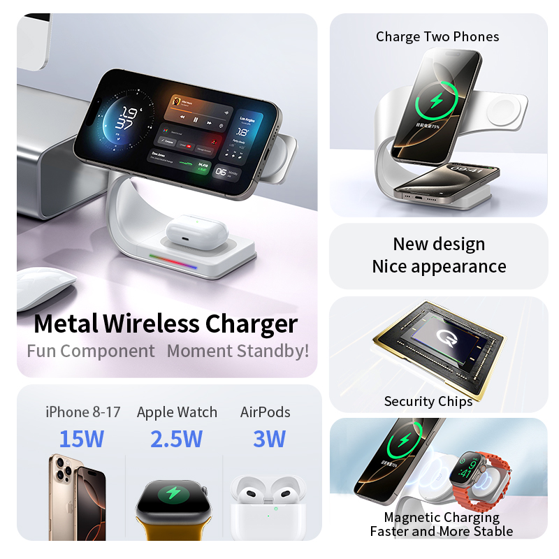 Metal Shell 4 in 1 Wireless Ch - đánh giá và giá Wireless Charger Watch
