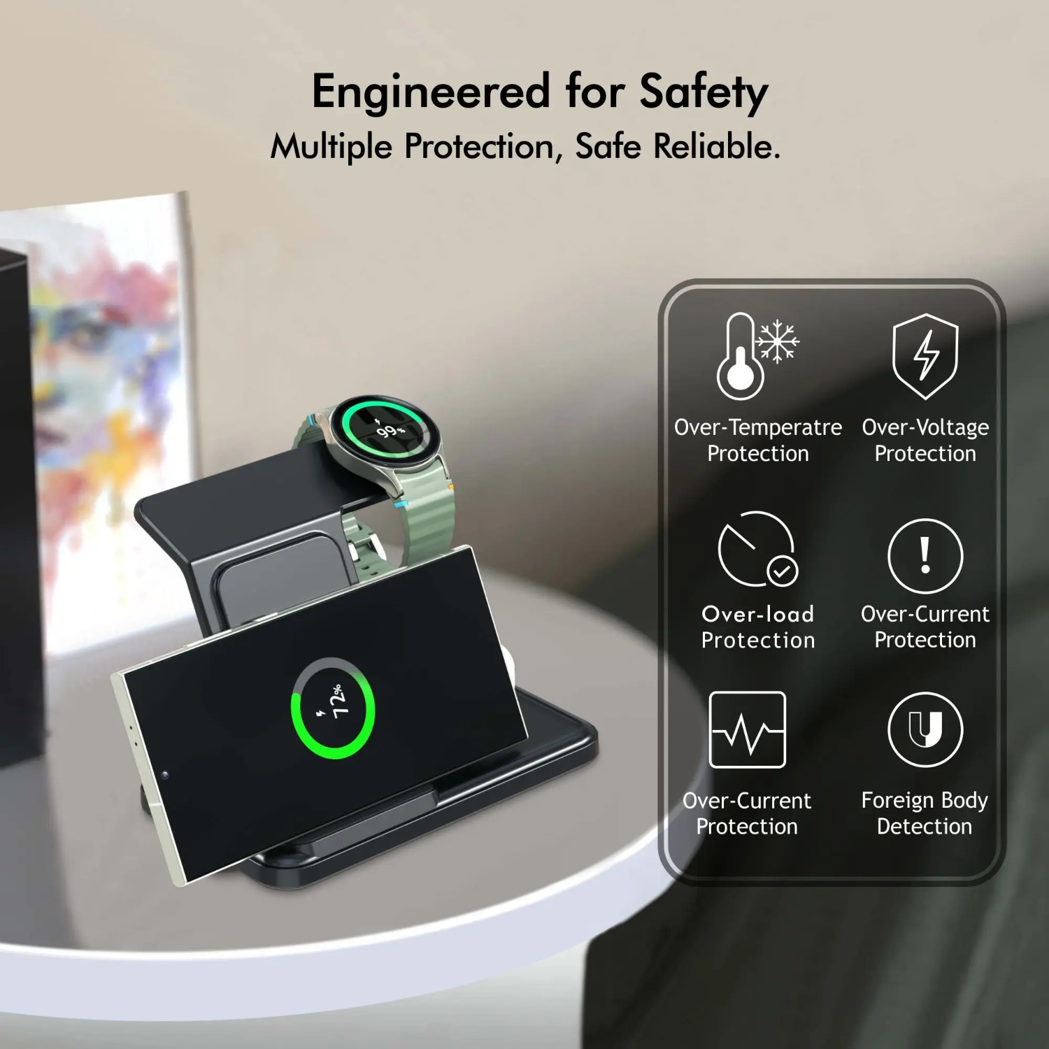 Desktop 3-in-1 Wireless Charge - đánh giá và giá Wireless Charger Watch
