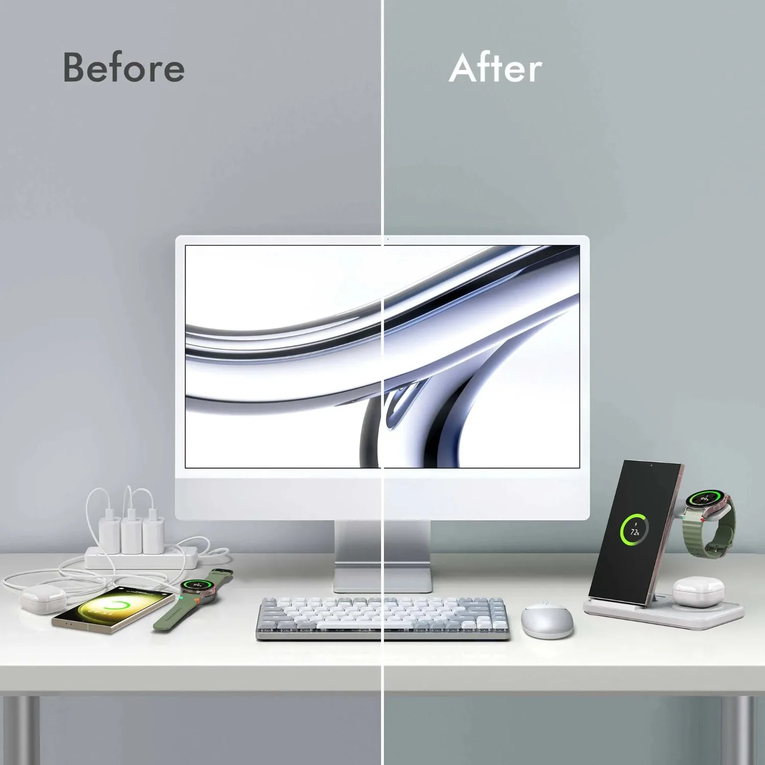 Desktop 3-in-1 Wireless Charge - đánh giá và giá Wireless Charger Watch