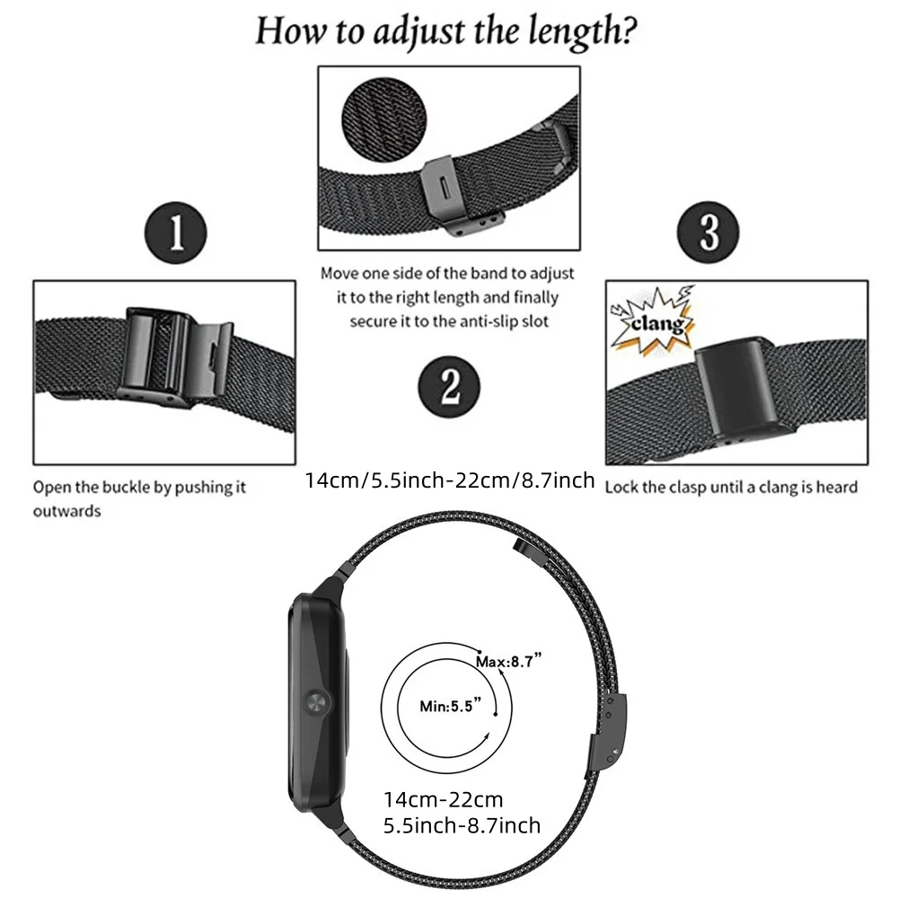 Metal Bands for Honor Watch 4  - đánh giá và giá Stainless Mesh Band