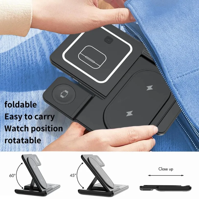 3 in 1 Foldable Wireless Charg - đánh giá và giá Wireless Charger Watch