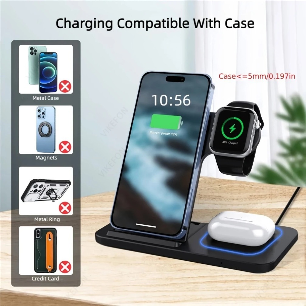 Foldable 3 in 1 Wireless Charg - đánh giá và giá Wireless Charger Watch